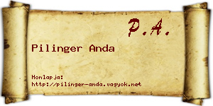 Pilinger Anda névjegykártya